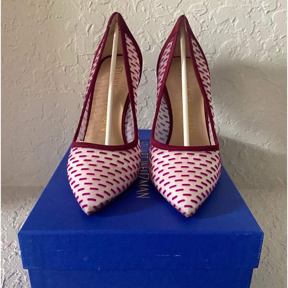 Stuart Weitzman Pink and White Heels